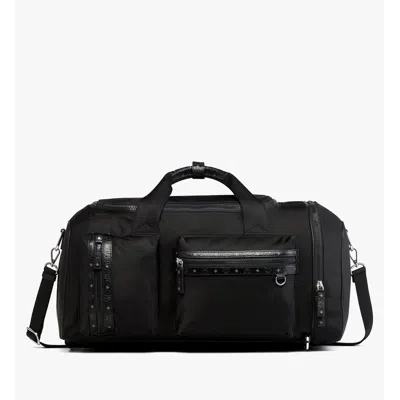 Mcm Ottomar Weekender Backpack In Econyl And Leather In Black