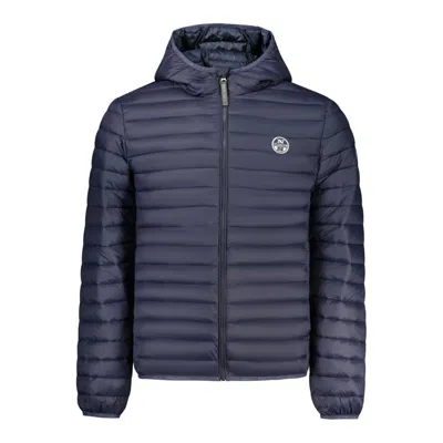 North Sails Hooded Puffer Jacket In Blue