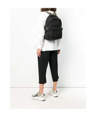Stella Mccartney Logo Strap Backpack In Black