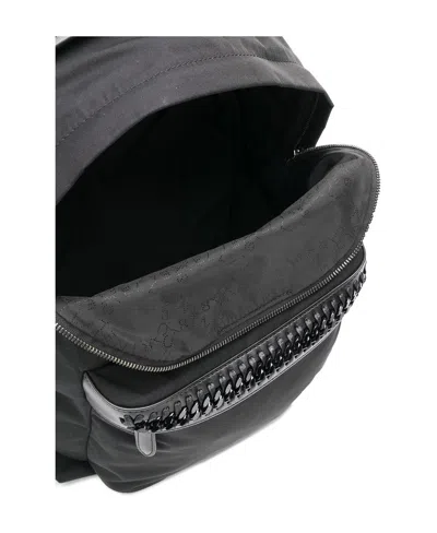 Stella Mccartney Logo Strap Backpack In Black