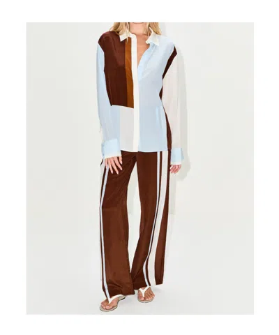 Sir Marais Button-front Silk Shirt In White