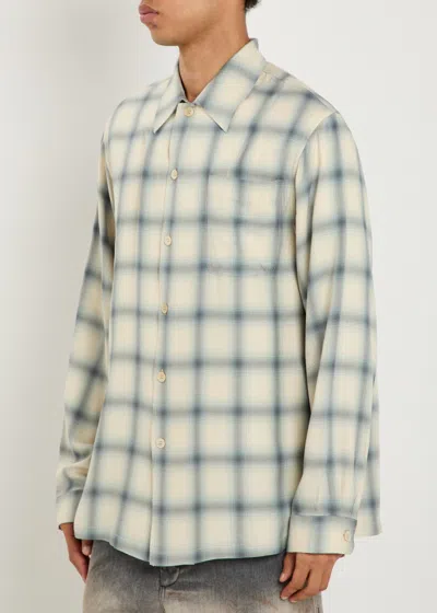 Our Legacy Off-white Drift Shirt In Blue