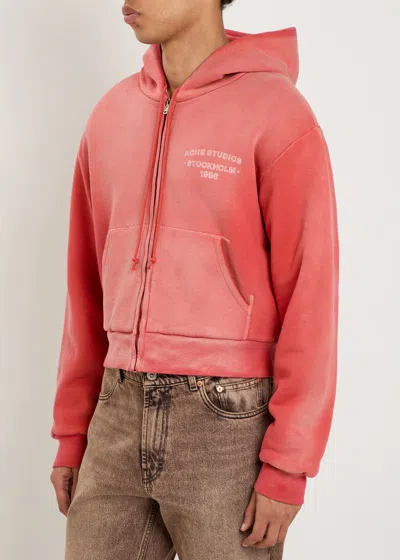 Acne Studios Logo-print Cotton Sweatshirt In Red