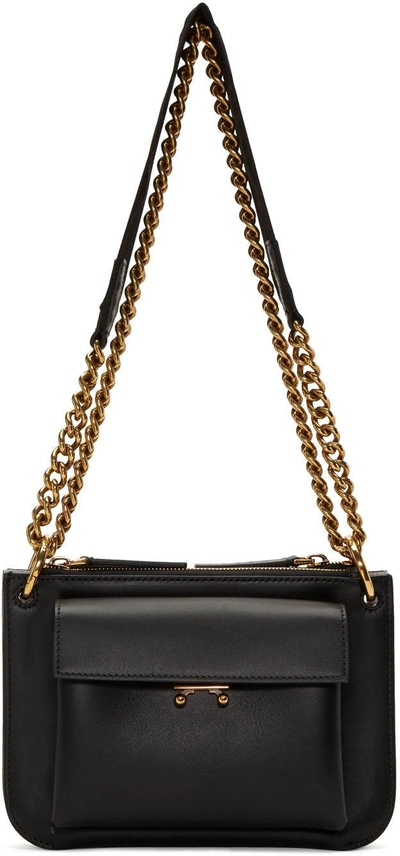 Shop Marni Black & Grey Bandoleer Bag