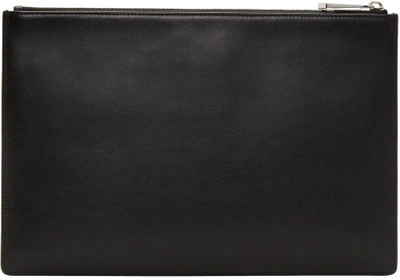 Shop Givenchy Black Leather Logo Pouch