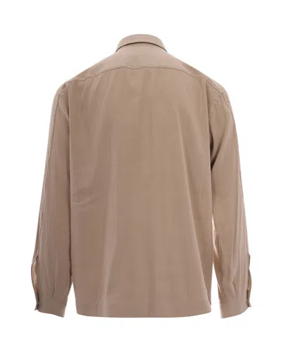 Hugo Boss Natural Regular Solid Shirt In Neutral