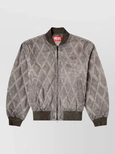 Diesel J-type-treat Diamond-quilted Cotton Blend Jacket In Multi