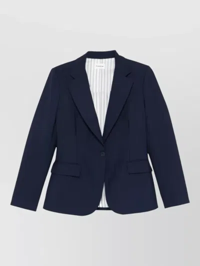P.a.r.o.s.h Tailored Jacket Back Vent Buttoned Cuffs In Blue