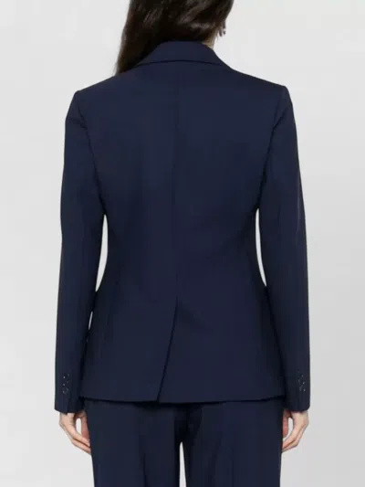 P.a.r.o.s.h Tailored Jacket Back Vent Buttoned Cuffs In Blue