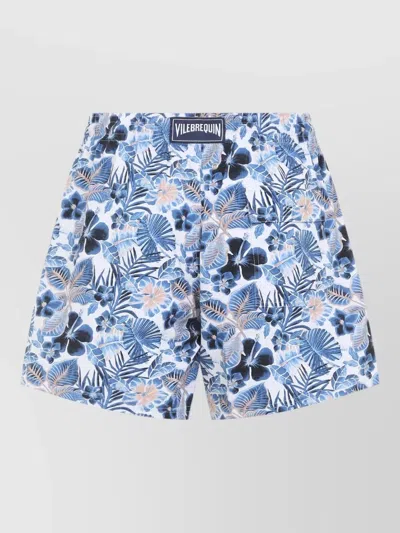 Vilebrequin Moorise Straight-leg Mid-length Printed Recycled Swim Shorts In Blue