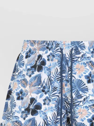 Vilebrequin Moorise Straight-leg Mid-length Printed Recycled Swim Shorts In Blue