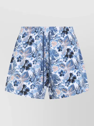 Vilebrequin Moorise Straight-leg Mid-length Printed Recycled Swim Shorts In Blue