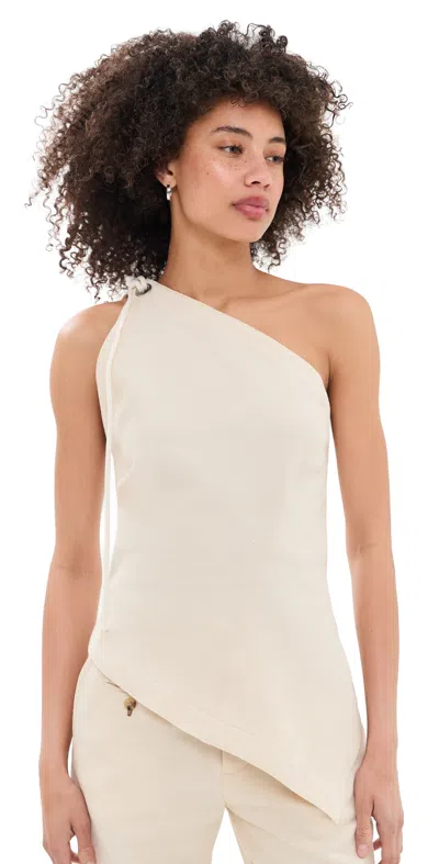 Helmut Lang Asymmetrical Sailor Top In Muslin