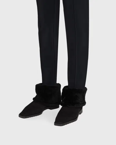 Totême Fold Down Shearling Suede Ankle Boots In Multi
