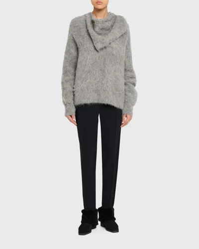 Totême Fold Down Shearling Suede Ankle Boots In Multi