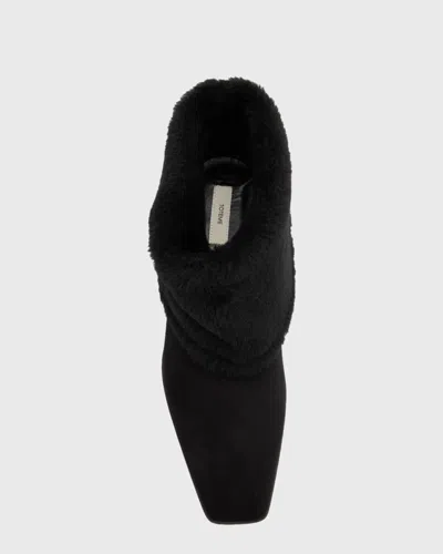 Totême Fold Down Shearling Suede Ankle Boots In Multi