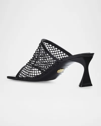 Stella Mccartney 65mm Crystal Mesh Mules In Black