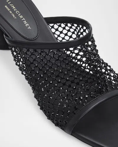 Stella Mccartney 65mm Crystal Mesh Mules In Black