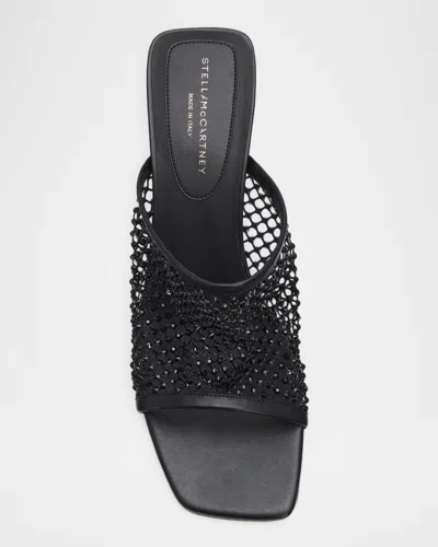 Stella Mccartney 65mm Crystal Mesh Mules In Black