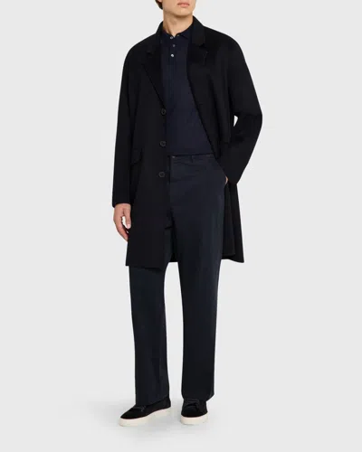Frame Men & Apos;s Double-face Wool Overcoat In Blue