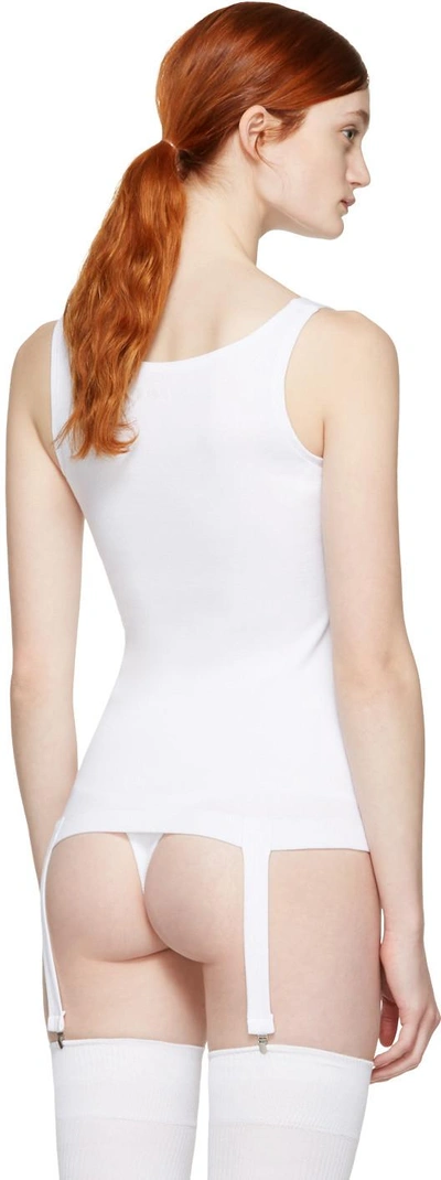 Shop Marieyat White Nina Suspenders Tank Top