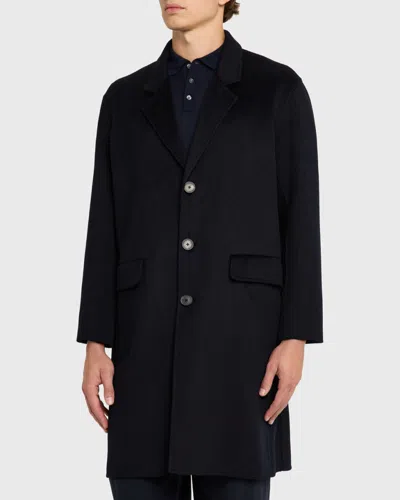 Frame Men & Apos;s Double-face Wool Overcoat In Blue