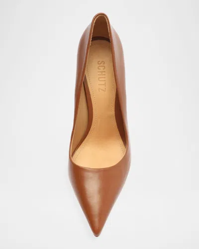 Schutz 100mm Lou Leather Pointed-toe Pumps In Multi