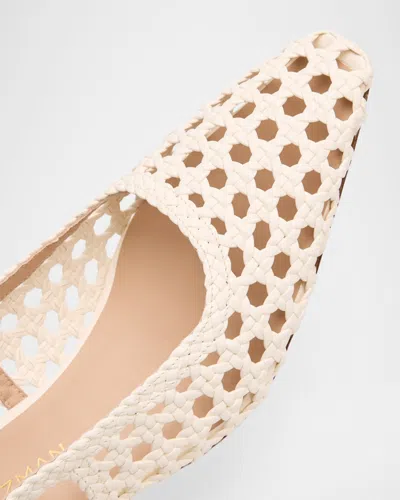 Stuart Weitzman 50mm Stassi Woven Leather Slingback Pumps In Neutral