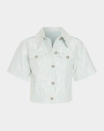 Ramy Brook Winnie Short Sleeve Crop Jacket In White