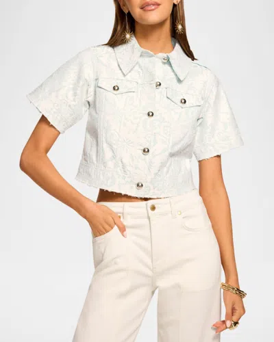 Ramy Brook Winnie Short Sleeve Crop Jacket In White