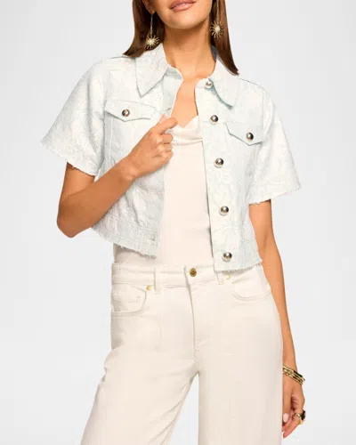 Ramy Brook Winnie Short Sleeve Crop Jacket In White