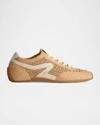 Rag & Bone Retro Runner Slim Raffia Sneakers In Multi