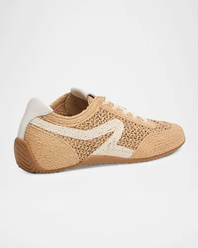 Rag & Bone Retro Runner Slim Raffia Sneakers In Multi