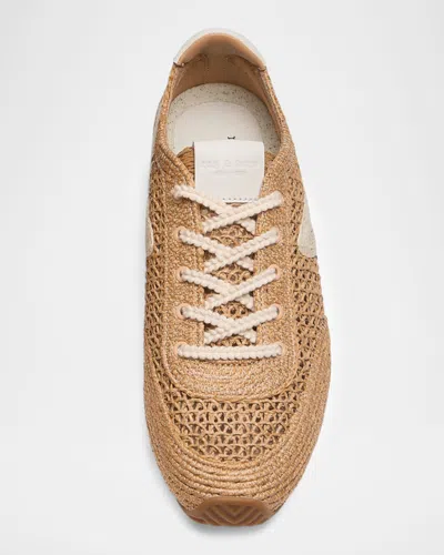Rag & Bone Retro Runner Slim Raffia Sneakers In Multi