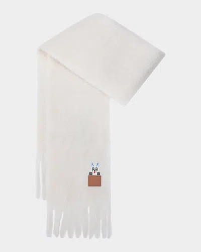 Loewe X Louis Wain Mohair And Wool Blend Scarf In White