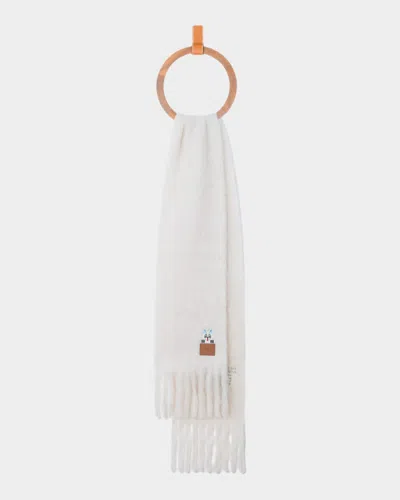 Loewe X Louis Wain Mohair And Wool Blend Scarf In White