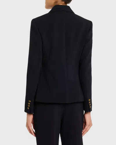 Max Mara Single-breasted Stretch Wool Jacket In Blue