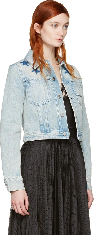 Shop Givenchy Blue Denim Stars Jacket