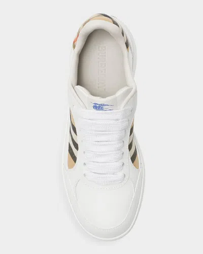 Burberry Low Top Sneakers Padded Collar Rubber Sole In Multi