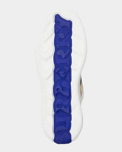 Burberry Low Top Sneakers Padded Collar Rubber Sole In Multi