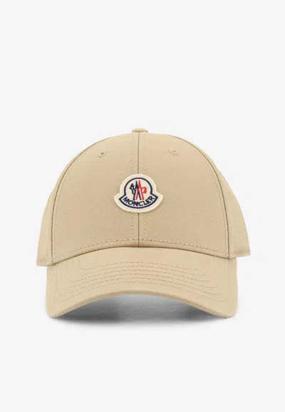 Moncler Monogram Logo Baseball Cap In Cotton For Women In Neutral