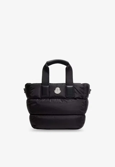 Moncler Borsa A Mano Caradoc Mini In Tessuto Nero Donna In Black