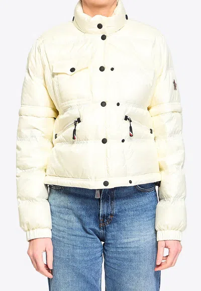 Moncler Mauduits Down Jacket High Collar Pockets In White