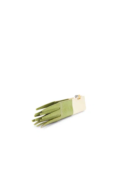 Jacquemus Poireau Fringed Textured-leather Clutch