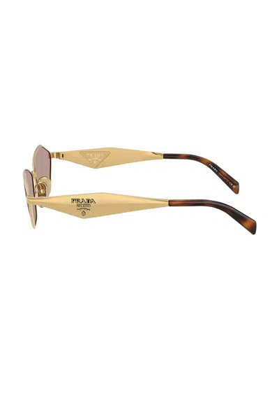 Prada Irregular Sunglasses In Gold