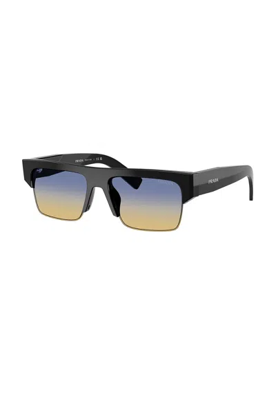Prada Rectangular Sunglasses In Black