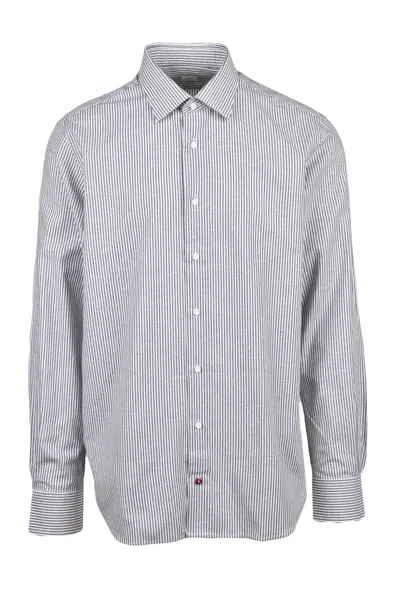 Càrrel Wool Shirt - White/grey In Blue
