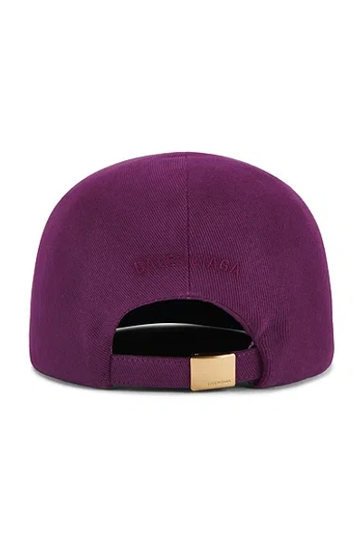 Balenciaga Purple Drill Solid Baseball Hat In Purple