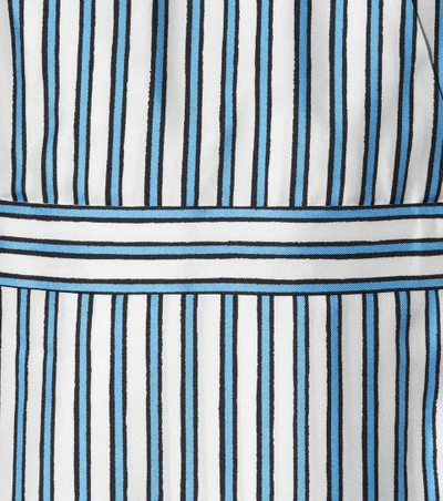 Shop Carven Striped Silk Dress In Blue