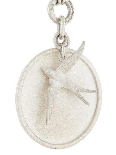 Shop Ann Demeulemeester Bird & Disk Pendant Necklace In Metallic